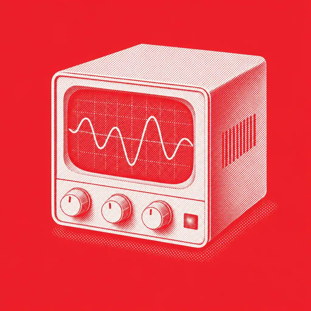 Halftone figure: oscilloscope with waveform